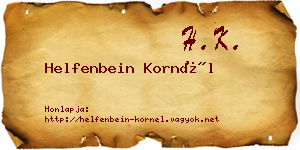 Helfenbein Kornél névjegykártya